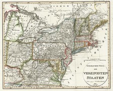 New England, Mid-Atlantic and Midwest Map By Christian Gottlieb Reichard