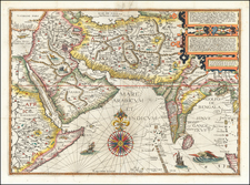 Indian Ocean, India, Central Asia & Caucasus, Middle East and East Africa Map By Jan Huygen Van Linschoten