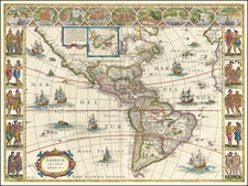 America Map By Willem Janszoon Blaeu