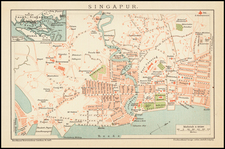 Singapore Map By Friedrich Arnold Brockhaus