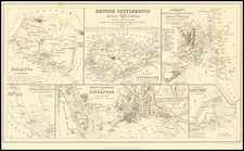 Singapore, Indonesia and Malaysia Map By Archibald Fullarton & Co.