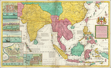 Indian Ocean, China, India, Southeast Asia and Philippines Map By Herman Moll