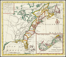 United States and Bermuda Map By Gentleman's Magazine