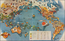 World, Pacific Ocean, Pacific and Pictorial Maps Map By Miguel Covarrubias