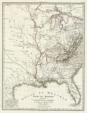 South, Texas, Midwest and Plains Map By Jean Baptiste Poirson