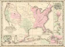 United States Map By Alvin Jewett Johnson  &  Ross C. Browning