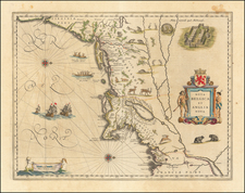 New England, New York State and Mid-Atlantic Map By Willem Janszoon Blaeu