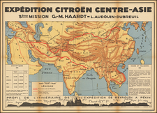 Expedition Citroen Centre-Asie 3eme Mission G.-M. Haardt - L. Audouin-Dubreuil [with 2 official pamphlets for the route, etc.] By Coulouma-Publicite
