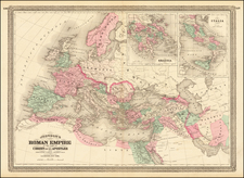 Europe, Balkans, Italy and Mediterranean Map By Alvin Jewett Johnson