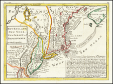 New England, New York State and Mid-Atlantic Map By Herman Moll