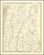 New Hampshire and Vermont Map By Thomas Gamaliel Bradford