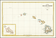 Hawaii and Hawaii Map By Jules Sebastian Cesar Dumont-D'Urville