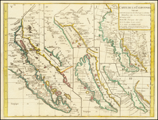 Baja California, California and California as an Island Map By Denis Diderot / Didier Robert de Vaugondy