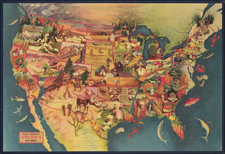 United States and Pictorial Maps Map By Paul Sample