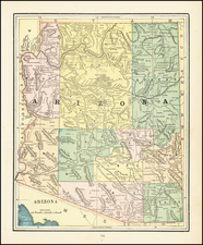 Arizona Map By George F. Cram