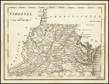 Virginia Map By Mathew Carey