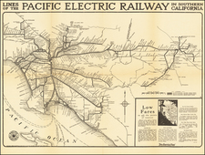 California and Los Angeles Map By D.W. Pontius / Pacific Electric Railway