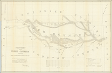 Boundary of the Creek Country Surveyed Under The Direction of the Bureau of Topl. Engs. . . 1849 (with text report) By United States War Dept.