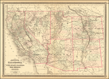 Southwest, Rocky Mountains and California Map By Alvin Jewett Johnson