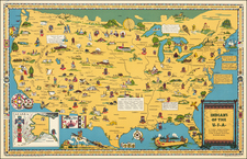 United States and Pictorial Maps Map By Louise E. Jefferson