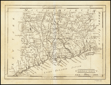 Connecticut Map By Mathew Carey