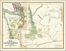 Washington Map By General Land Office / A. Hoen & Co.