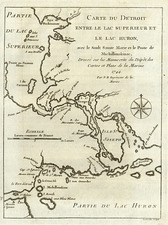 Midwest and Canada Map By Jacques Nicolas Bellin