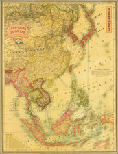 China, Japan, Korea, Southeast Asia, Philippines, Indonesia and Thailand, Cambodia, Vietnam Map By Edward Stanford