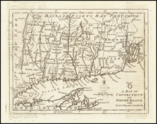 New England, Connecticut and Rhode Island Map By Gentleman's Magazine