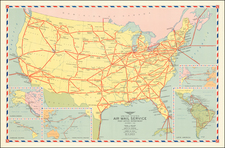 United States Map By Division of Topography, Postmaster General