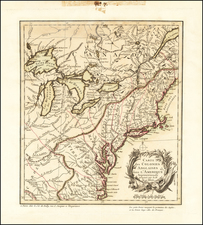 United States and Canada Map By N. J. B. de Poilly