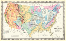 United States and Geological Map By O.W. Gray & Son