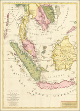 Southeast Asia, Singapore, Malaysia and Thailand, Cambodia, Vietnam Map By Pierre Mortier