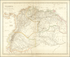 Colombia, Guianas & Suriname, Peru & Ecuador and Venezuela Map By John Arrowsmith