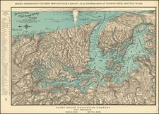 Washington and Canada Map By Puget Sound Navigation Company