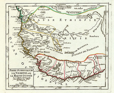 Africa and West Africa Map By Gilles Robert de Vaugondy