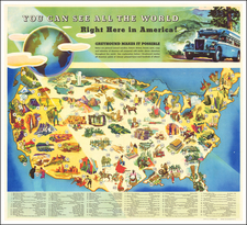 United States and Pictorial Maps Map By Greyhound Company