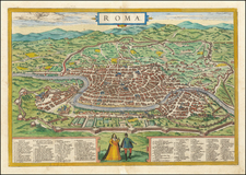 Rome Map By Georg Braun  &  Frans Hogenberg