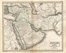 Asia, Central Asia & Caucasus, Middle East and Turkey & Asia Minor Map By J.C. Russell & Sons