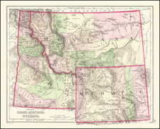 Idaho, Montana and Wyoming Map By O.W. Gray