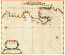 Central America and Colombia Map By Arent Roggeveen / Jacobus Robijn