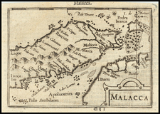 Singapore and Malaysia Map By Petrus Bertius