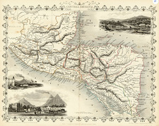 Central America Map By John Tallis