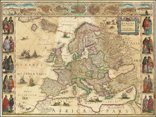 Europe Map By Willem Janszoon Blaeu