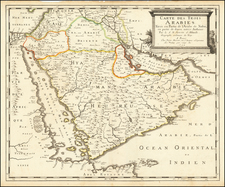 Middle East and Arabian Peninsula Map By Pierre Mariette - Nicolas Sanson