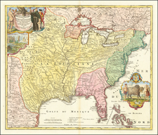 United States, South, Southeast, Texas, Midwest, Plains and Southwest Map By Johann Baptist Homann