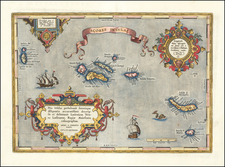 Atlantic Ocean and Portugal Map By Abraham Ortelius