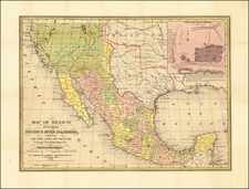 Texas, Plains, Southwest, Rocky Mountains, Mexico and California Map By Samuel Augustus Mitchell