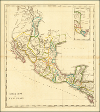 Texas, Southwest, Rocky Mountains and Mexico Map By Mathew Carey