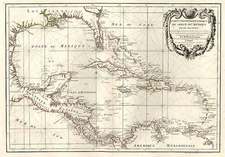 South, Mexico, Caribbean and Central America Map By Giovanni Antonio Rizzi-Zannoni